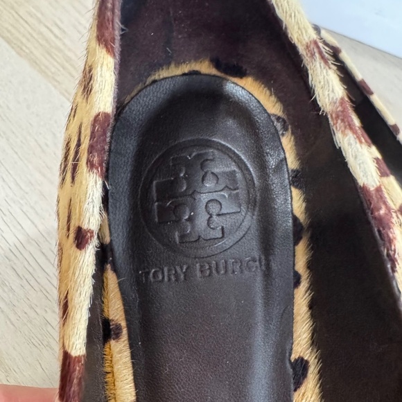 Tory Burch Hana Leopard-print Calf Hair Leather Cheetah Flats Loafers Size 8 - Picture 9 of 11
